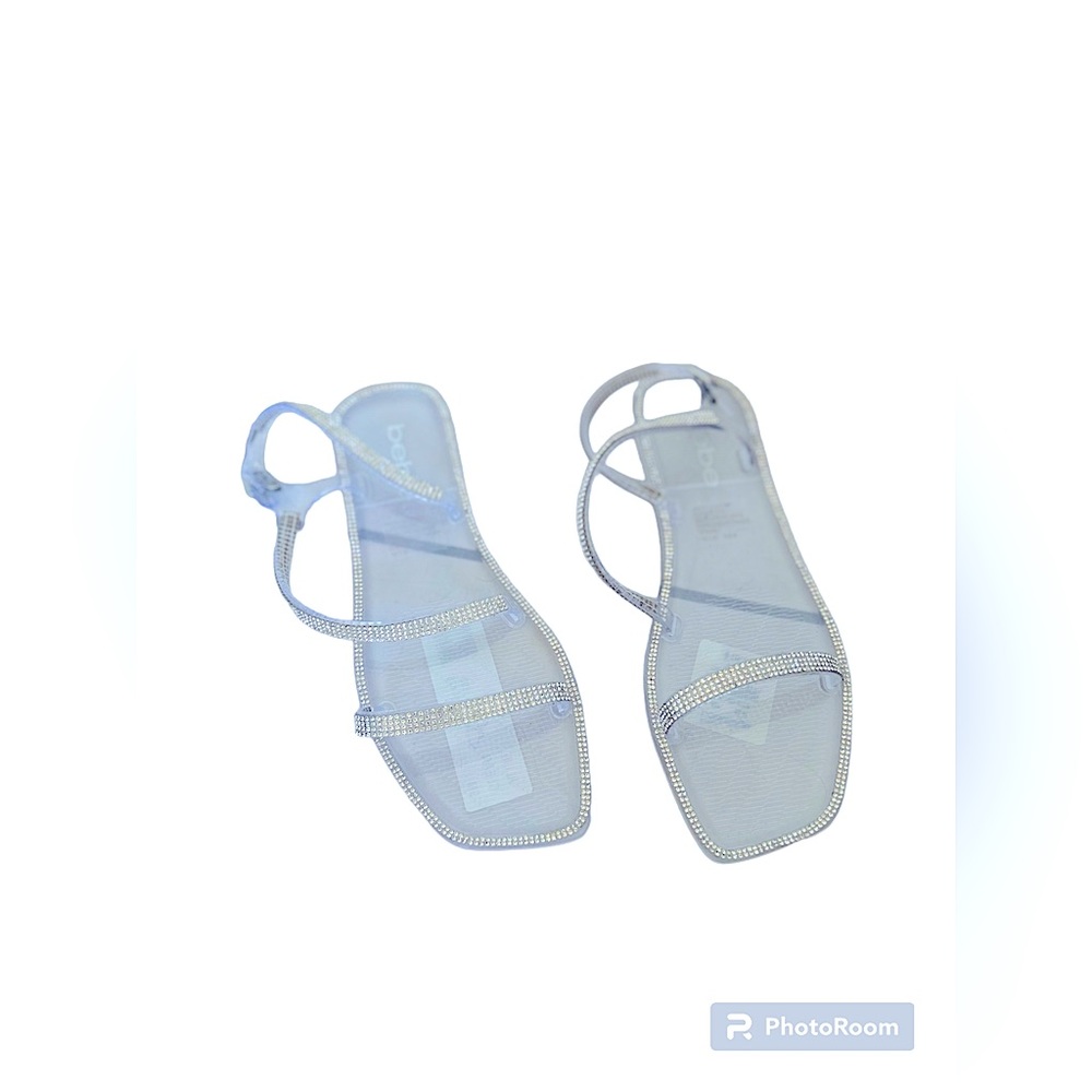 Bebe Silver Rhinestone Sandals
